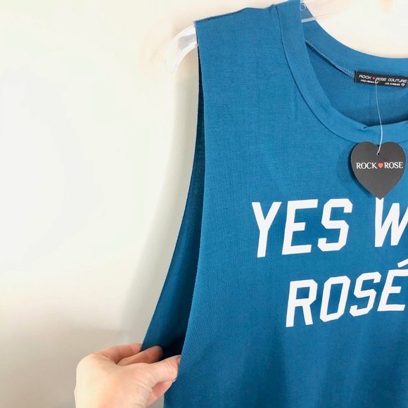 Rock N' Rose Couture Blue Graphic Tank -NEW - Picture 5 of 8
